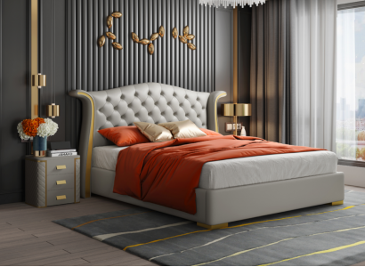 Chesterfield Doppel Bett Schlafzimmer Polster Luxus Betten 180x200cm